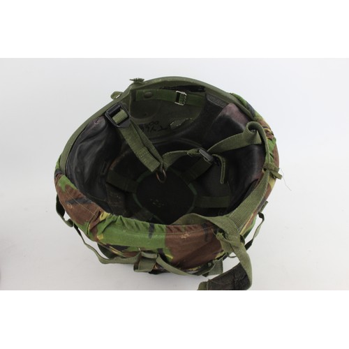 449 - 2 x Assorted MILITARY Helmets Includes WW2 Zuckerman, Modern with Camouflage Cover