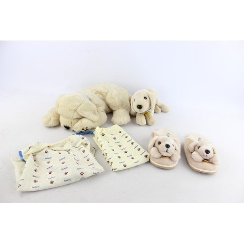 459 - 3 x Assorted ANDREX PUPPY Collectables Set Includes Slippers & Pyjama Case