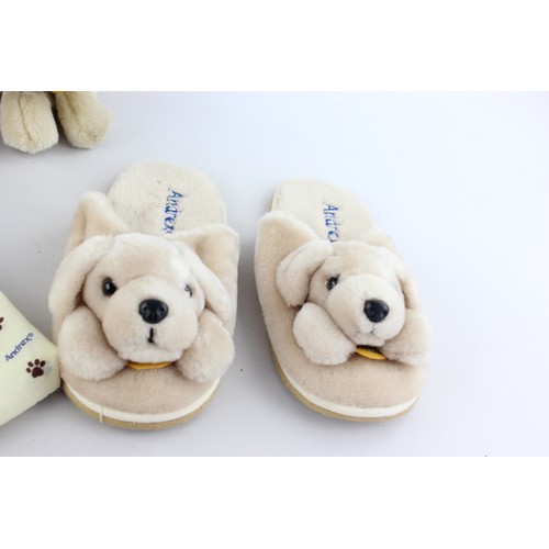 459 - 3 x Assorted ANDREX PUPPY Collectables Set Includes Slippers & Pyjama Case