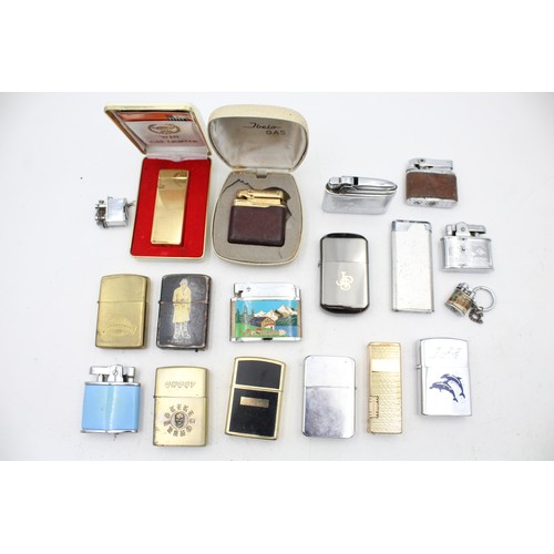 465 - 18 x Assorted Vintage BRANDED Cigarette LIGHTERS Includes Boxed, Hadson, Mosda Etc