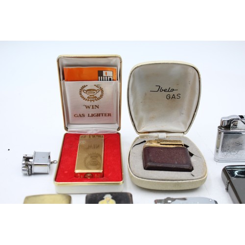 465 - 18 x Assorted Vintage BRANDED Cigarette LIGHTERS Includes Boxed, Hadson, Mosda Etc