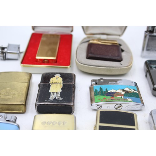 465 - 18 x Assorted Vintage BRANDED Cigarette LIGHTERS Includes Boxed, Hadson, Mosda Etc