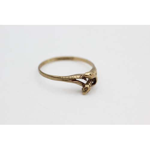 476 - 9ct gold vintage snake ring (1g)Size-P