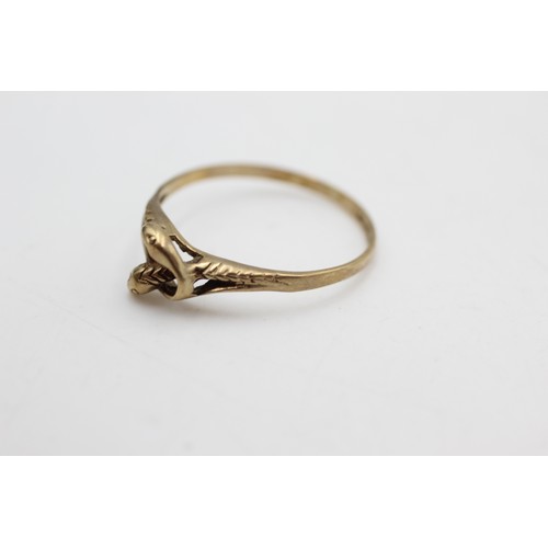 476 - 9ct gold vintage snake ring (1g)Size-P