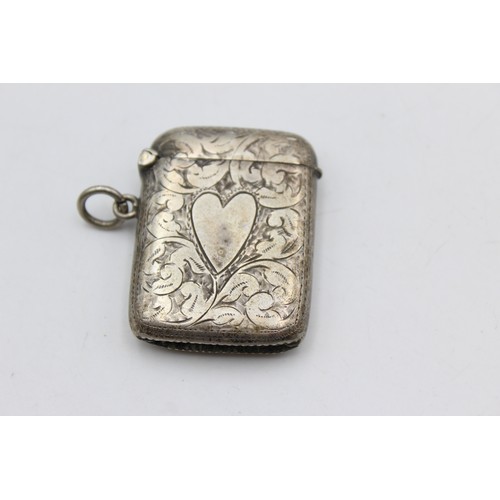 481 - Antique Edwardian Hallmarked 1908 Birmingham STERLING SILVER Vesta Case (22g)