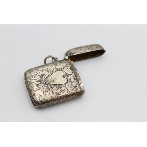 481 - Antique Edwardian Hallmarked 1908 Birmingham STERLING SILVER Vesta Case (22g)