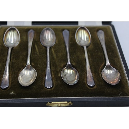 498 - Antique Hallmarked 1920 Sheffield STERLING SILVER Teaspoons Cased (53g)