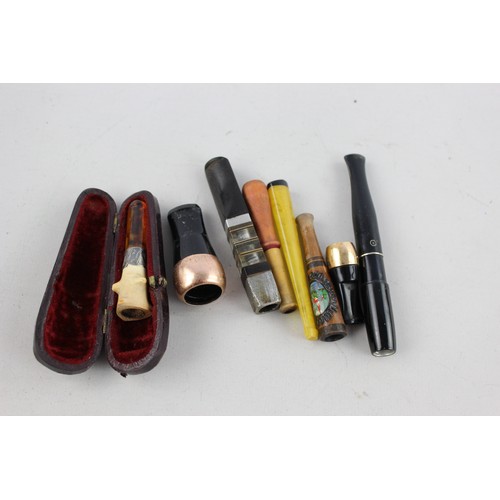 501 - 8 x Assorted Vintage CHEROOT Holders Includes Art Deco, Meerschaum, Ronson, Etc