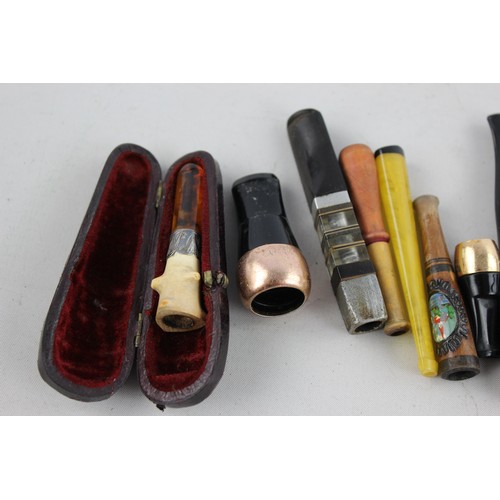 501 - 8 x Assorted Vintage CHEROOT Holders Includes Art Deco, Meerschaum, Ronson, Etc