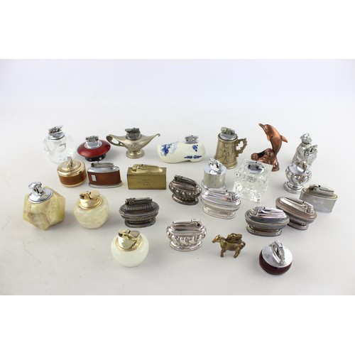 507 - 25 x Assorted Vintage TABLE LIGHTERS Inc. Ronson, Colibri, Mosda, Souvenir, Etc