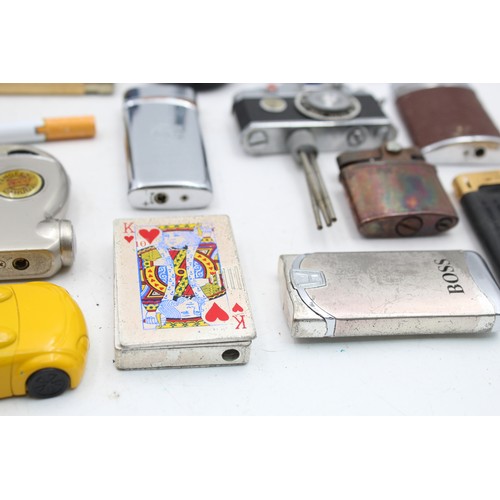 515 - 25 x Assorted Cigarette LIGHTERS Includes Vintage, Zippo Style, Novelty Etc