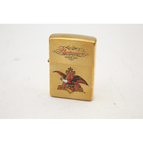 517 - LIMITED EDITION Zippo Brass Budweiser Advertising Cigarette LIGHTER Boxed