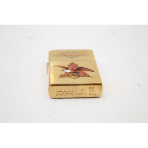 517 - LIMITED EDITION Zippo Brass Budweiser Advertising Cigarette LIGHTER Boxed