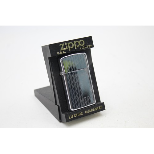 519 - 3 x Assorted ZIPPO Cigarette LIGHTERS Includes Vintage, Brass, Boxed, Slimline Etc