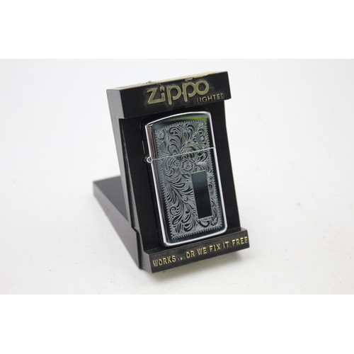 533 - 3 x Assorted ZIPPO Cigarette LIGHTERS Includes Vintage, Boxed, Brass, Slimline Etc