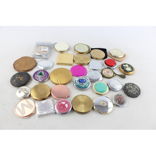 538 - 30 x Assorted Ladies VANITY Powder COMPACTS / MIRRORS Includes Stratton & Kigu