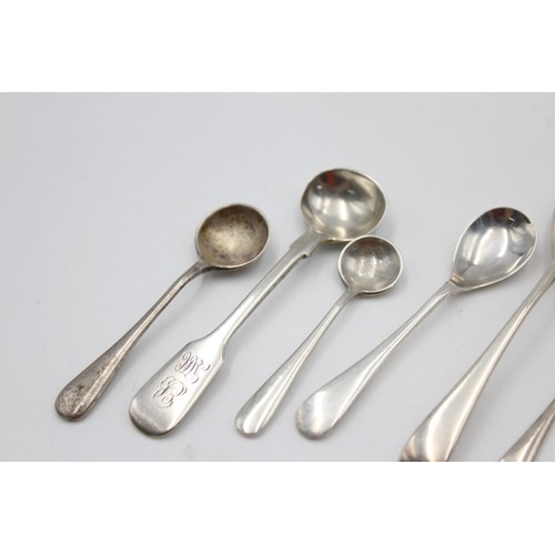 543 - 9 x Antique / Vintage Hallmarked .925 STERLING SILVER Condiment Spoons (63g)