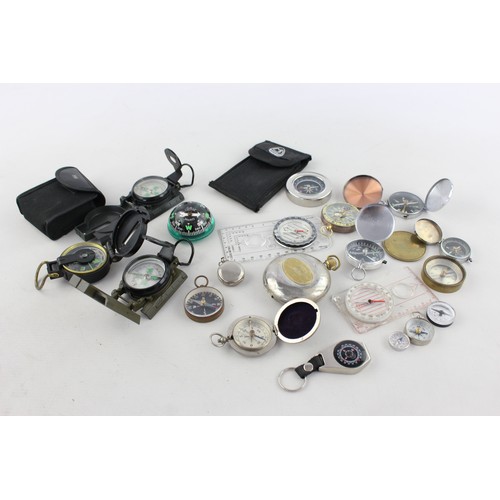 550 - 20 x Assorted COMPASSES Includes Vintage, Metal, Plastic, Cased Etc