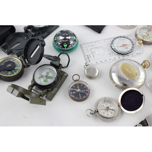 550 - 20 x Assorted COMPASSES Includes Vintage, Metal, Plastic, Cased Etc