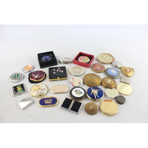 553 - 30 x Assorted Ladies VANITY Powder COMPACTS / MIRRORS Includes Stratton Ballerina