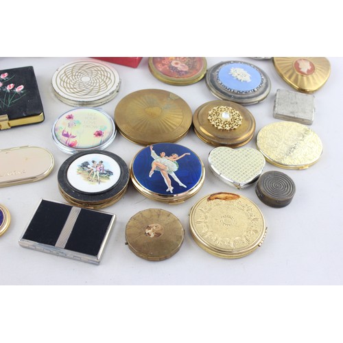 553 - 30 x Assorted Ladies VANITY Powder COMPACTS / MIRRORS Includes Stratton Ballerina