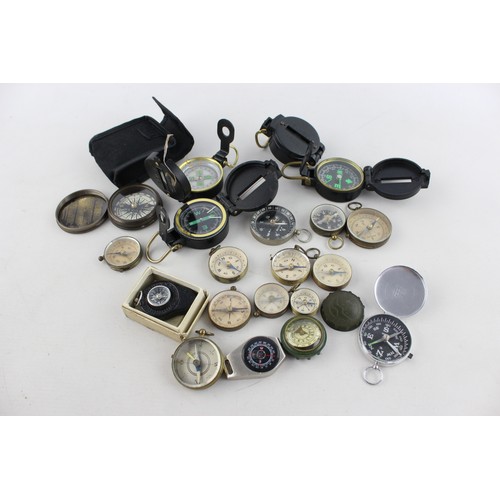 554 - 20 x Assorted COMPASSES Includes Vintage, Engineer, German Made Etc