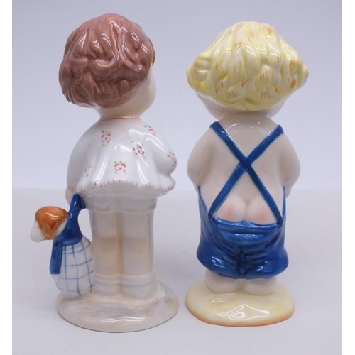 275 - PAIR OF SHELLEY MABEL LUCIE ATWELL CERAMIC FIGURES - SHELLEY CLUB 1997