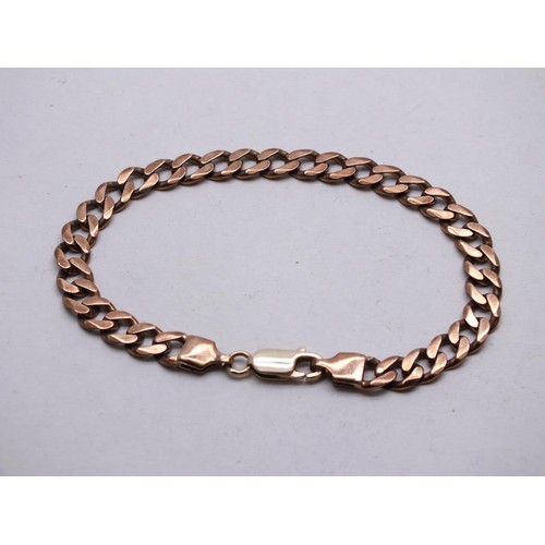 179 - 9CT GOLD CURB BRACELET -14g-8.5