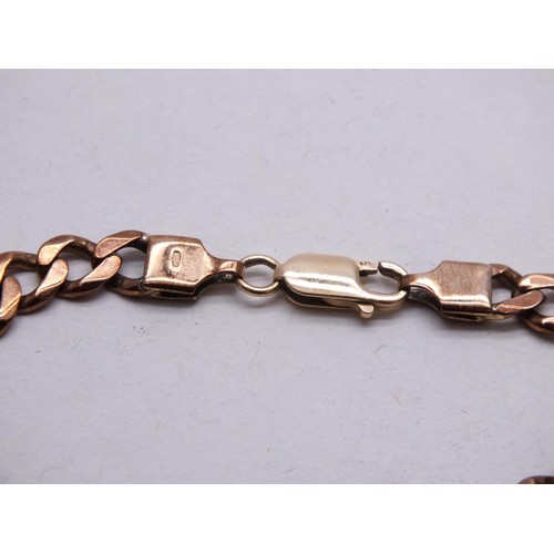 179 - 9CT GOLD CURB BRACELET -14g-8.5