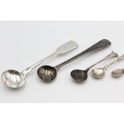 433 - 9 x Antique / Vintage Hallmarked .925 STERLING SILVER Condiment Spoons (47g)