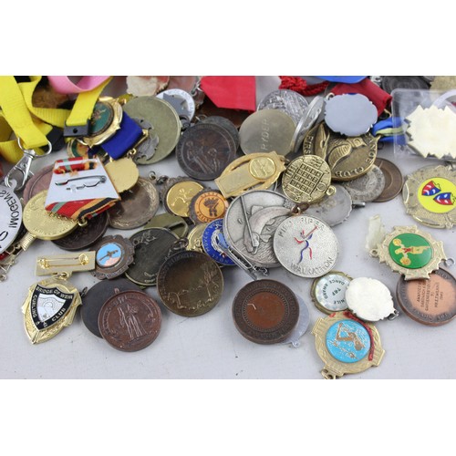 491 - 80 x Antique / Vintage Assorted SPORT MEDALS / MEDALLIONS Inc. Football Etc.