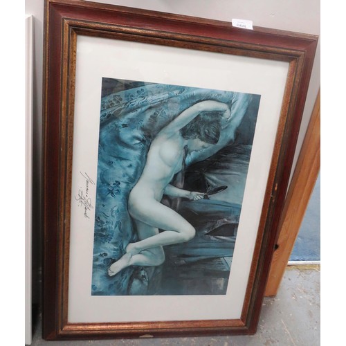 8 - SIGNED NUDE LADY PRINT PICTURE