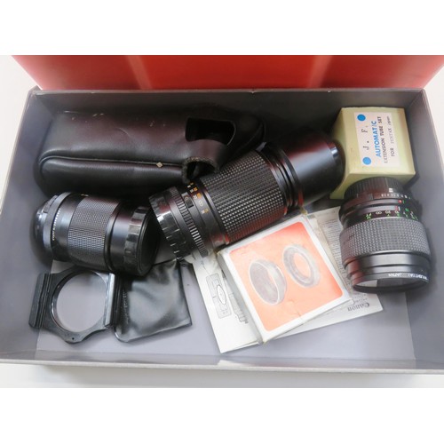 9 - BOX OF LENSES AND PROJECTOR