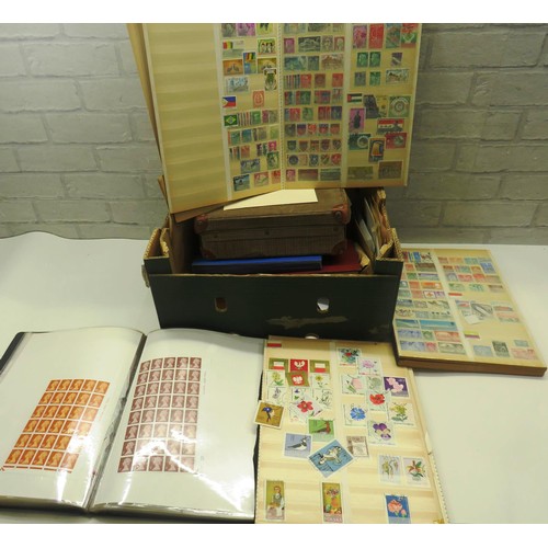 16 - BOX OF STAMPS & ALBUMS