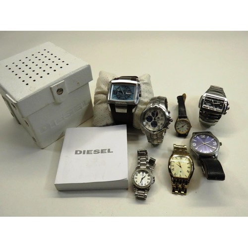 102 - 7 x ASSORTED WATCHES INCLUDES DIESEL, AMADEUS CHRONOGRAPH, SEKONDA ETC