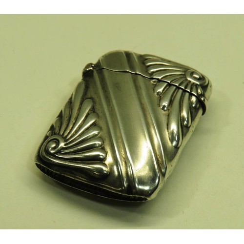 104 - ANTIQUE STERLING SILVER VESTA BIRMINGHAM 1897 JOHN MUIR JR