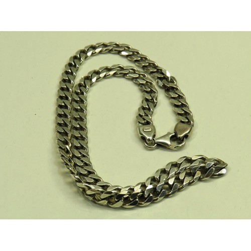 107 - 925 SILVER CURB NECKLACE- 52G- LENGTH 20