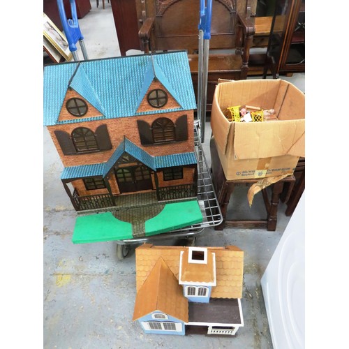 143 - LARGE AND SMALL DOLLS HOUSE AND ACCESSORIES