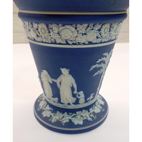 135 - WEDGEWOOD JASPERWARE POT POURRI AND BISCUIT BARREL