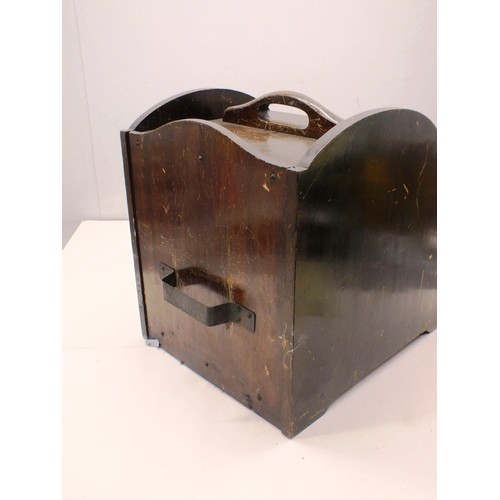 143 - VINTAGE WOODEN COAL BOX