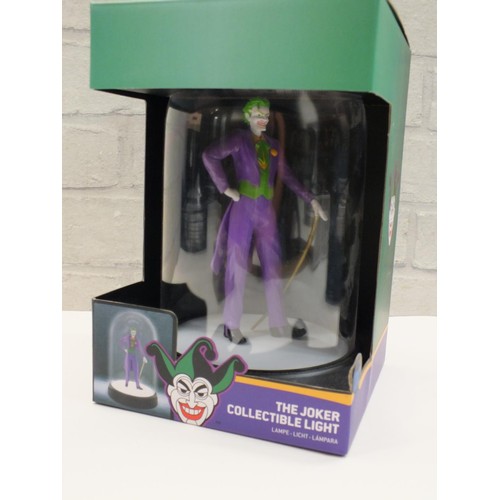 223 - DC- THE JOKER USB POWERED LIGHT BOXED AS NEW AND THE JOKER WOODEN FIGURE- BOXED AS NEW