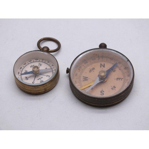 247 - FOUR VINTAGE/ANTIQUE GERMAN BRASS POCKET COMPASSES