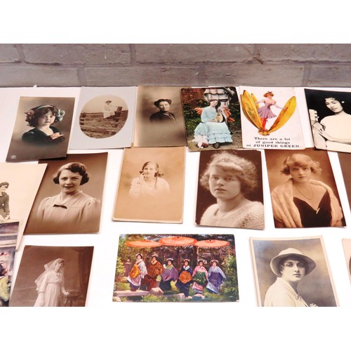 278 - 35 x FEMALE RELATED POSTCARDS