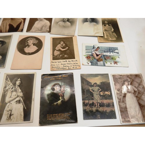 278 - 35 x FEMALE RELATED POSTCARDS