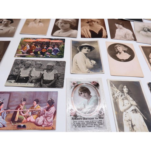 278 - 35 x FEMALE RELATED POSTCARDS