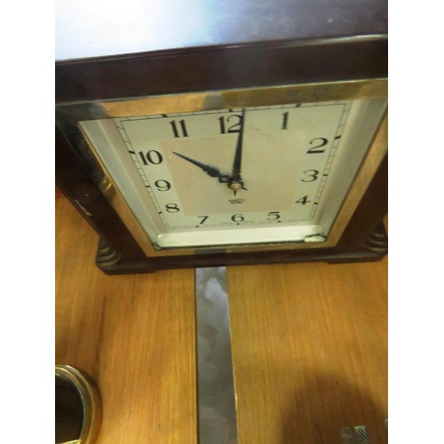 302 - SHELF LOT OF ASSORTED CLOCKS