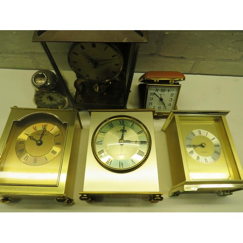 310 - 8 x VINTAGE CLOCKS INCLUDES CARRIAGE CLOCKS AND TRAVEL ALARM CLOCKS