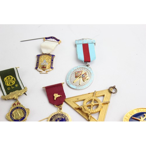 427 - 12 x Assorted Vintage MASONIC & RAOB Jewels / Medals Inc Steward Etc