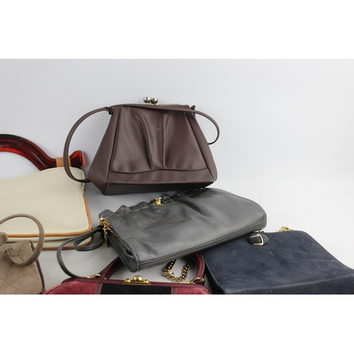 451 - 15 x Assorted Vintage Ladies HANDBAGS Inc. Leather, Clip Top, Crossbody, Etc