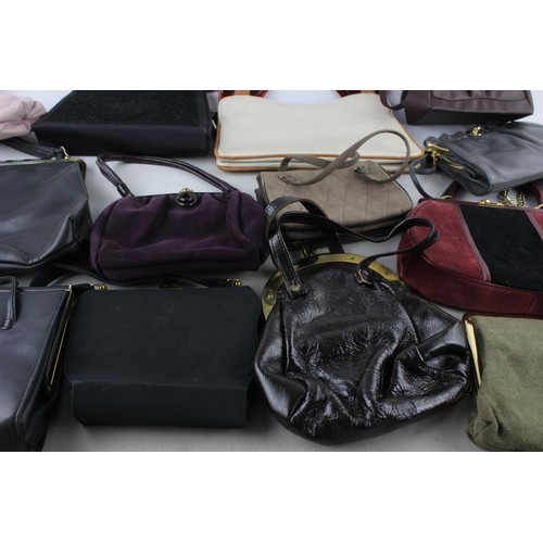 451 - 15 x Assorted Vintage Ladies HANDBAGS Inc. Leather, Clip Top, Crossbody, Etc